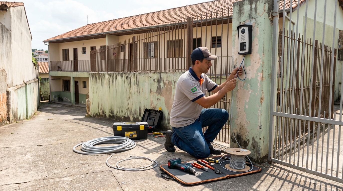Instalação de Porteiro Eletrônico no Ingleses do Rio Vermelho, Florianópolis‑SC